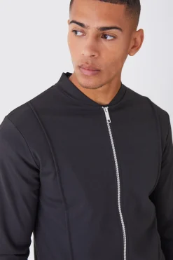 boohooMAN Slim Interlock Bomber Jacket | UK| Coats & Jackets
