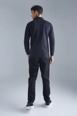 Slim Interlock Long Sleeved Polo | UK^boohooMAN Online