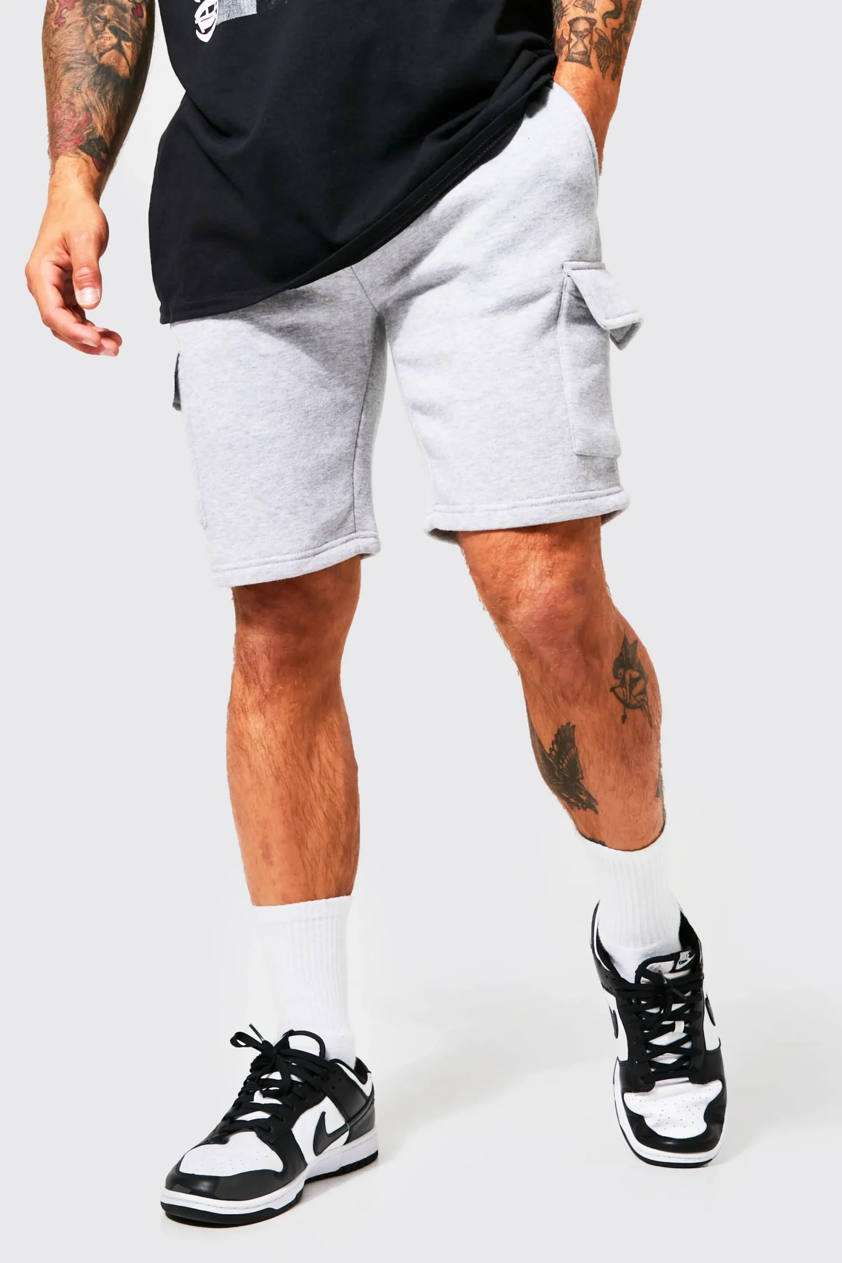 boohooMAN Slim Mid Cargo Jersey Short | UK| Trousers|Cargos