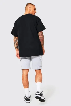 boohooMAN Slim Mid Cargo Jersey Short | UK| Trousers|Cargos