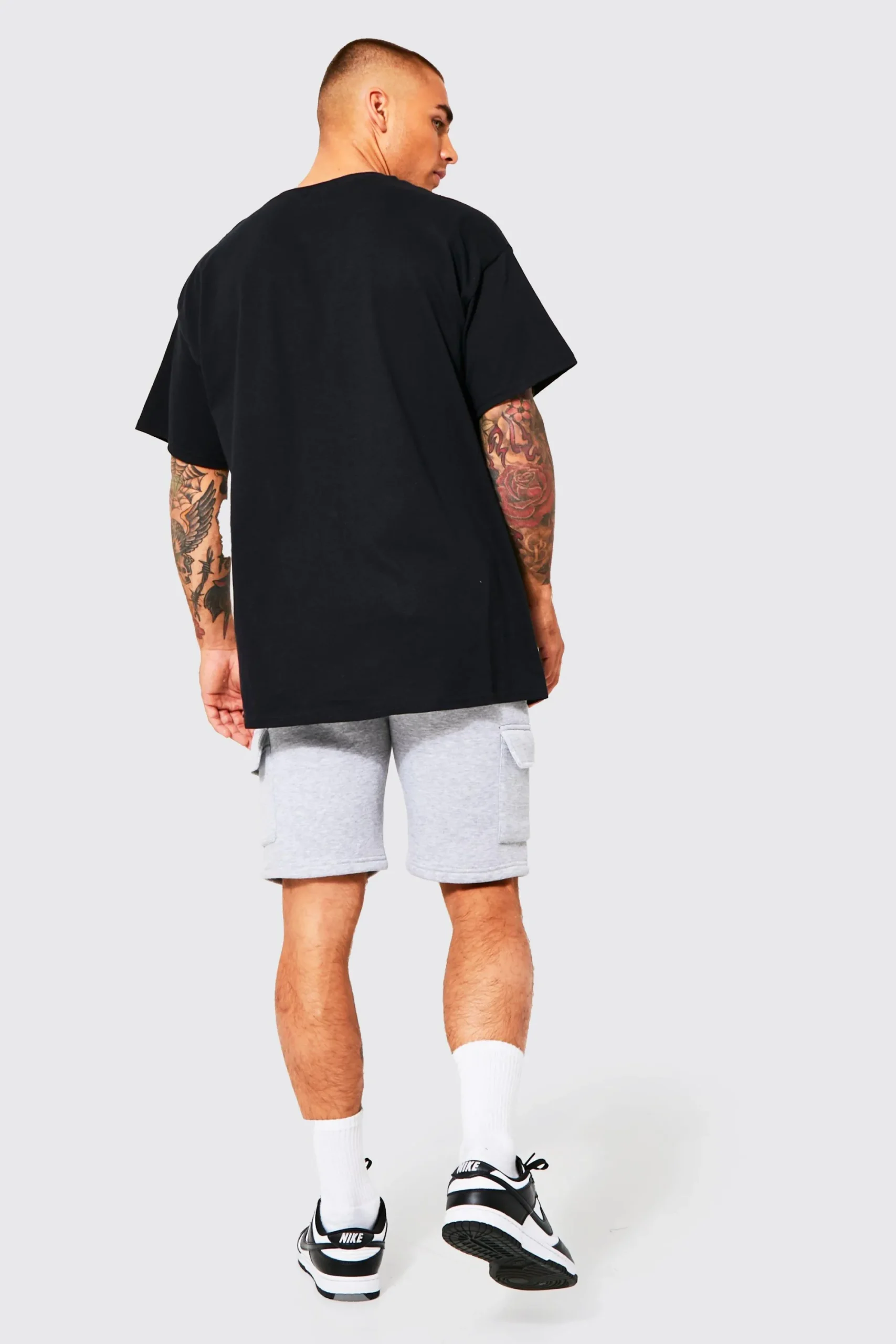 boohooMAN Slim Mid Cargo Jersey Short | UK| Trousers|Cargos