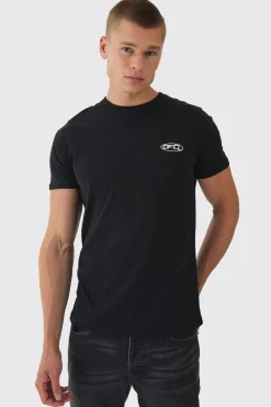 Slim OFCL Chest Embroidery T-Shirt | UK^boohooMAN Clearance
