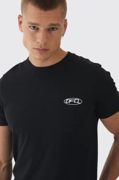 Slim OFCL Chest Embroidery T-Shirt | UK^boohooMAN Clearance