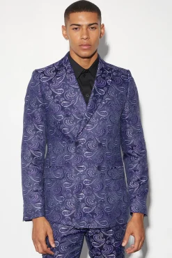 boohooMAN Slim Paisley Jacquard Suit | UK| Suits & Tailoring