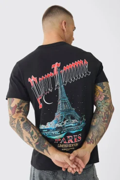 Slim Pour Homme Paris Print T-Shirt | UK^boohooMAN Discount