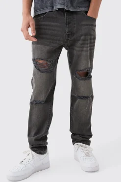 boohooMAN Slim Rigid All Over Rip Jean In | UK| Trousers|Jeans