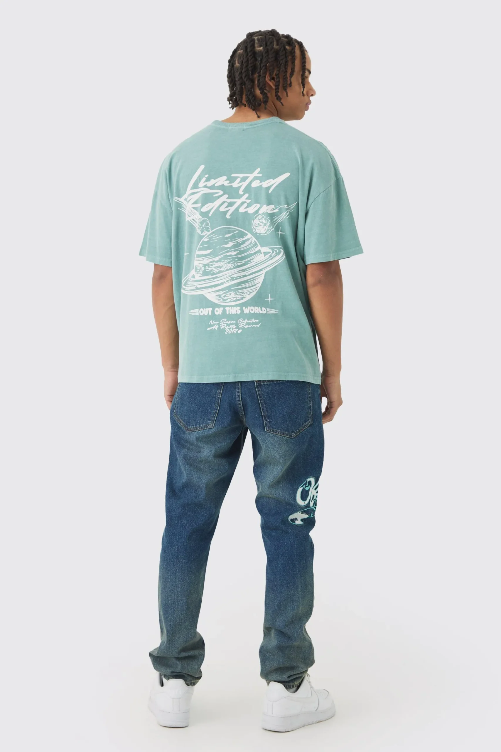 boohooMAN Slim Rigid Applique Jeans | UK| Jeans