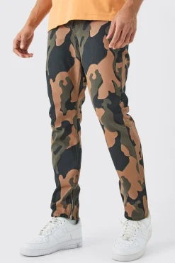 boohooMAN Slim Rigid Camo Zip Hem Jeans | UK| Jeans