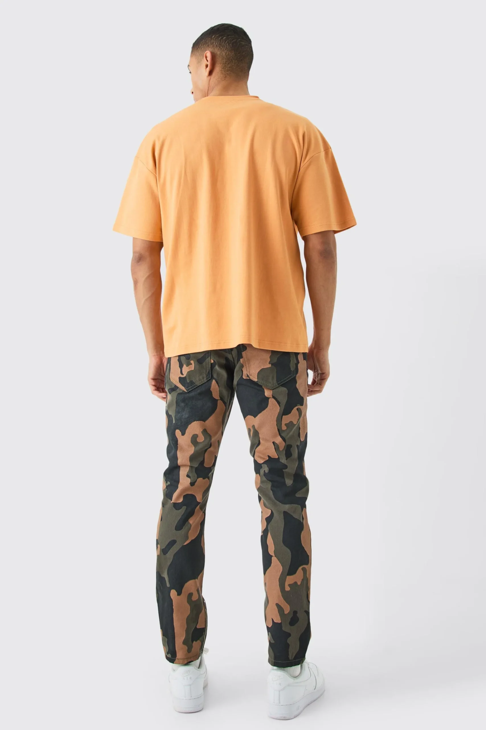 boohooMAN Slim Rigid Camo Zip Hem Jeans | UK| Jeans