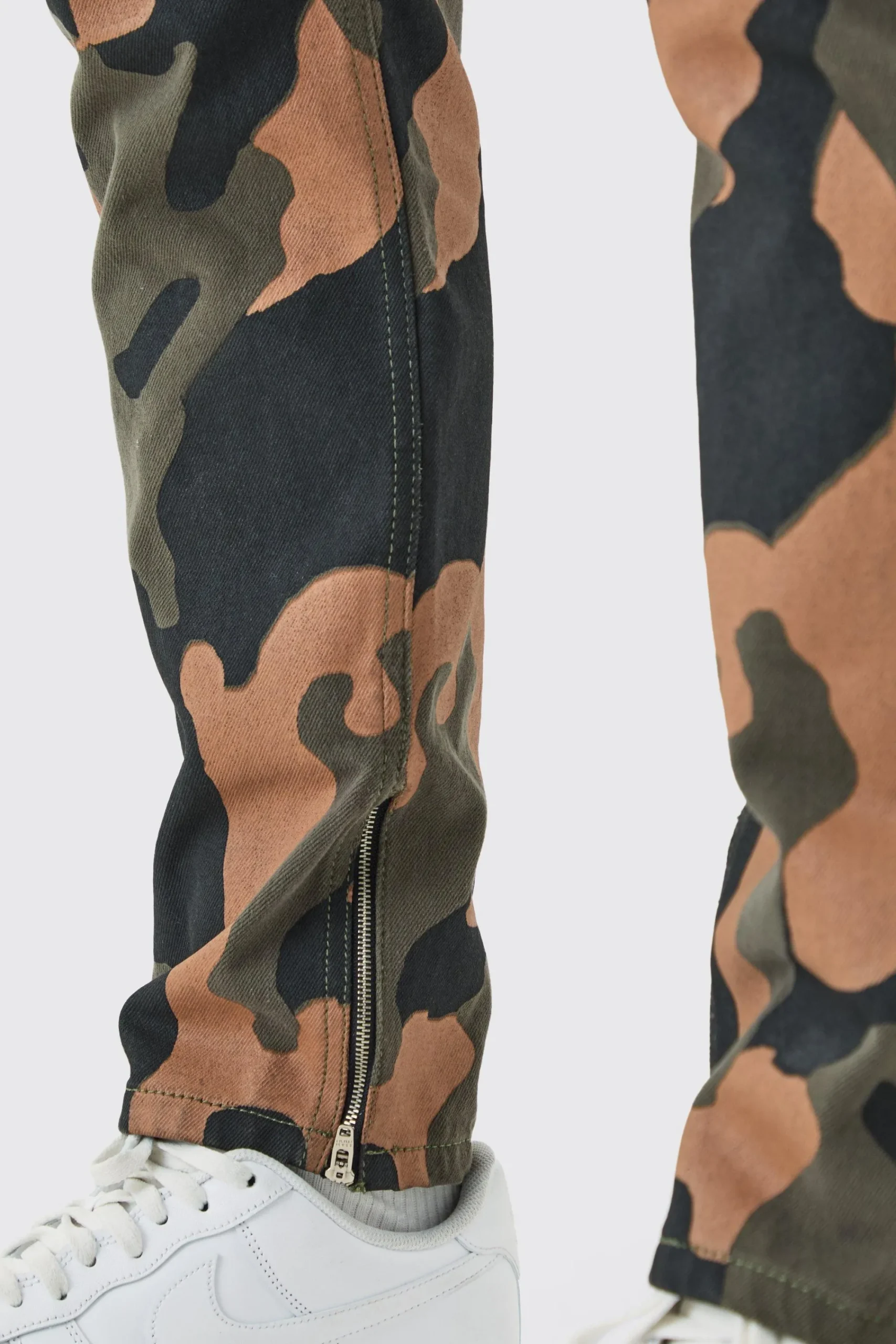 boohooMAN Slim Rigid Camo Zip Hem Jeans | UK| Jeans