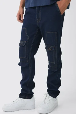 boohooMAN Slim Rigid Cargo Carpenter Denim Jeans | UK| Trousers|Jeans