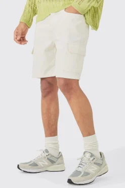 boohooMAN Slim Rigid Cargo Denim Shorts In | UK| Shorts