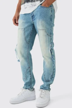 boohooMAN Slim Rigid Distressed Carpenter Denim Jeans | UK| Trousers|Jeans