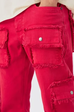 boohooMAN Slim Rigid Flare Distressed Pocket Jeans In | UK| Trousers|Jeans