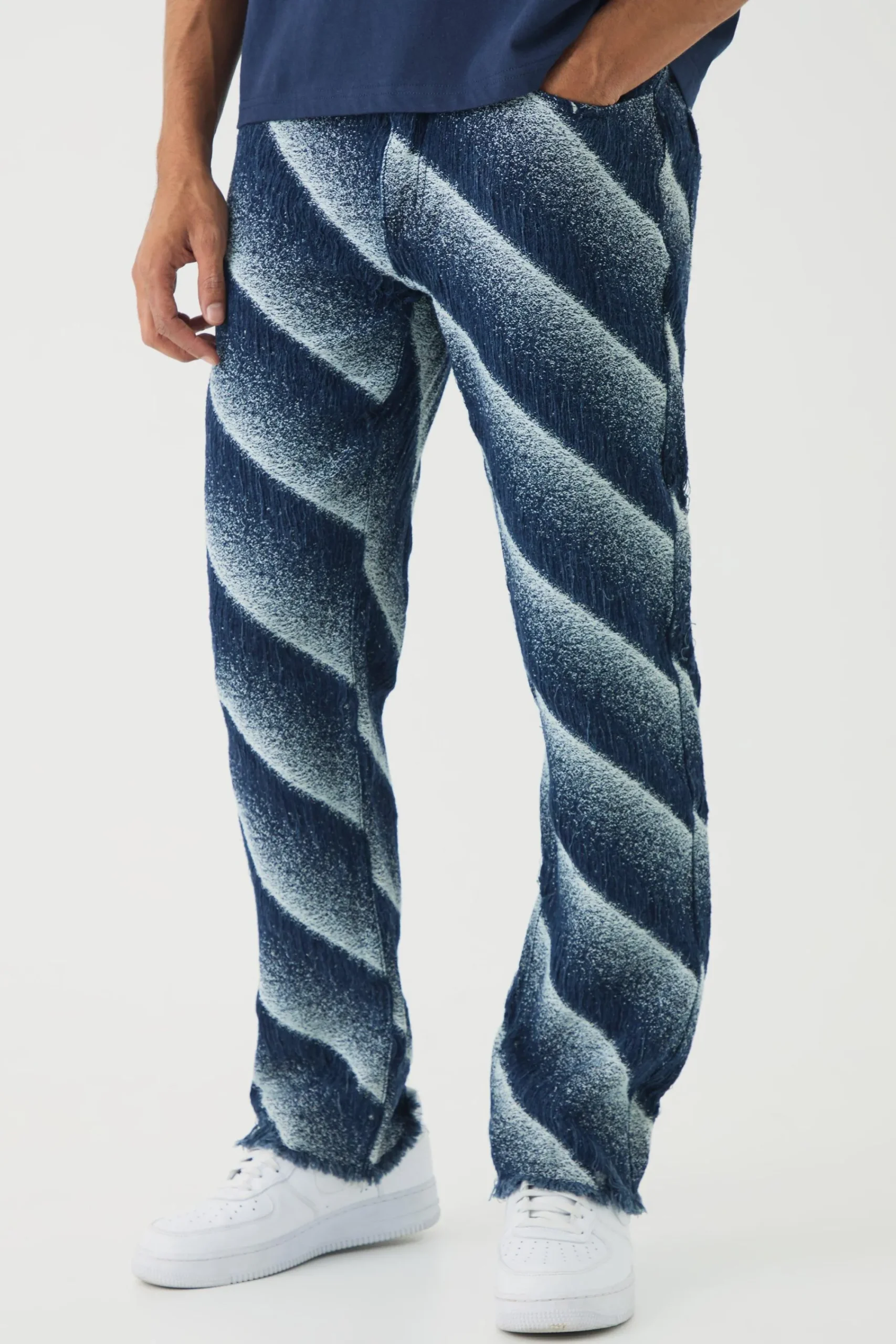 boohooMAN Slim Rigid Flare Distressed Frayed Jeans | UK| Trousers|Jeans