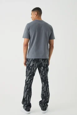 boohooMAN Slim Rigid Flare Distressed Jeans | UK| Trousers|Jeans