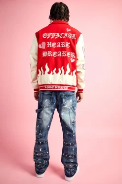 boohooMAN Slim Rigid Flare Embellished Strap Detail Jeans | UK| Trousers|Jeans