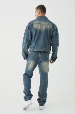 boohooMAN Slim Rigid Flare Herringbone Fabric Interest Jeans | UK| Trousers|Jeans