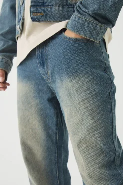 boohooMAN Slim Rigid Flare Herringbone Fabric Interest Jeans | UK| Trousers|Jeans