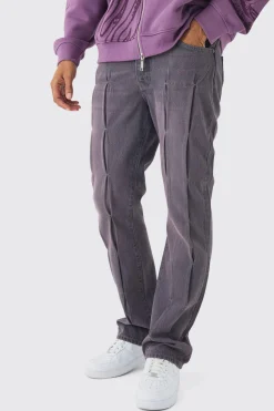 boohooMAN Slim Rigid Flare Pintuck Denim Jeans | UK| Trousers|Jeans