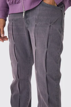 boohooMAN Slim Rigid Flare Pintuck Denim Jeans | UK| Trousers|Jeans