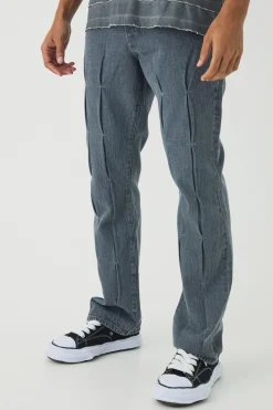 boohooMAN Slim Rigid Flare Pintuck Denim Jeans | UK| Trousers|Jeans