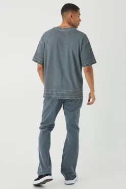 boohooMAN Slim Rigid Flare Pintuck Denim Jeans | UK| Trousers|Jeans