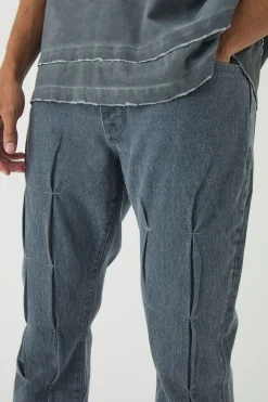 boohooMAN Slim Rigid Flare Pintuck Denim Jeans | UK| Trousers|Jeans