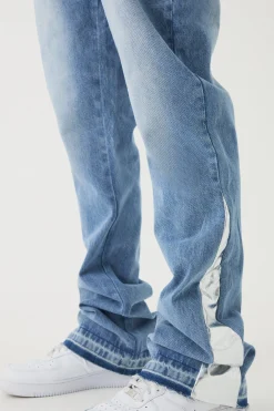 boohooMAN Slim Rigid Flare Pu Gusset Jeans | UK| Trousers|Jeans