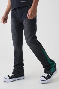 boohooMAN Slim Rigid Flare Pu Gusset Jeans | UK| Trousers|Jeans