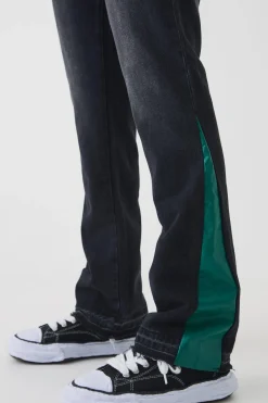 boohooMAN Slim Rigid Flare Pu Gusset Jeans | UK| Trousers|Jeans