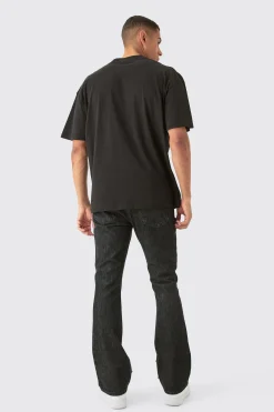 boohooMAN Slim Rigid Flare Ripped Carpenter Overdye Denim Jean In | UK| Trousers|Jeans