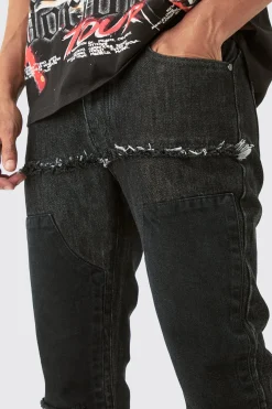 boohooMAN Slim Rigid Flare Ripped Carpenter Overdye Denim Jean In | UK| Trousers|Jeans