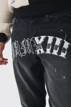 boohooMAN Slim Rigid Flare Washed Gusset Paint Splat Jeans | UK| Trousers|Jeans