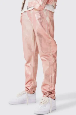 boohooMAN Slim Rigid Metallic Print Denim Jean | UK| Trousers|Jeans