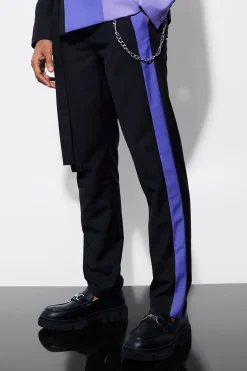 boohooMAN Slim Side Panel Suit Trousers | UK| Trousers