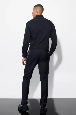 boohooMAN Slim Side Panel Suit Trousers | UK| Trousers