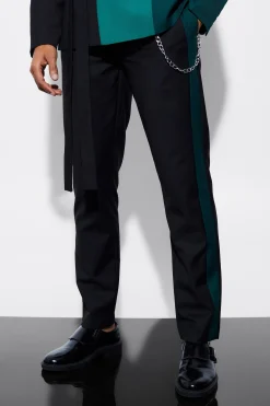 boohooMAN Slim Side Panel Suit Trousers | UK| Trousers