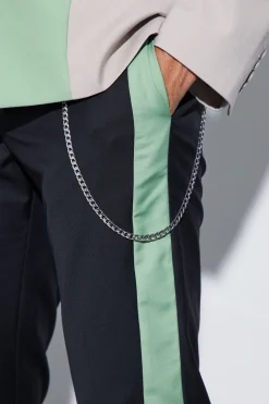 boohooMAN Slim Side Panel Suit Trousers | UK| Trousers