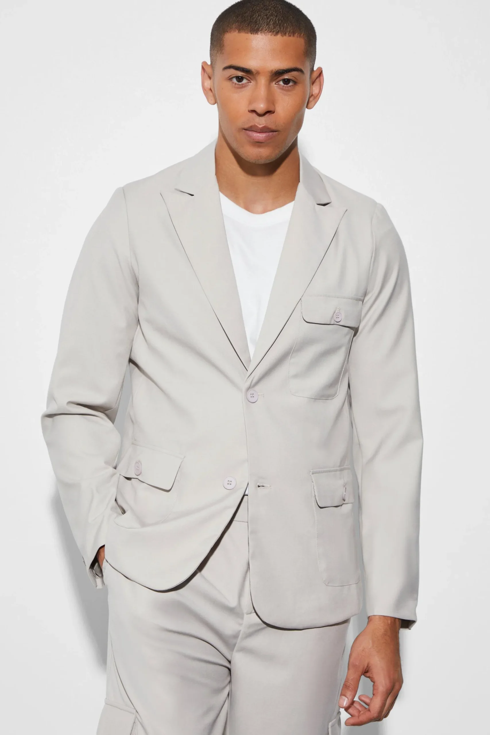 boohooMAN Slim Single Breasted Cargo Suit Jacket | UK| Suits & Tailoring