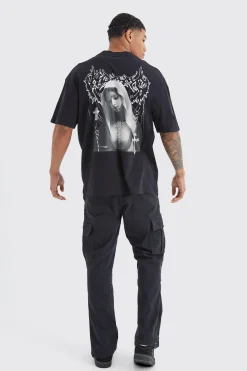 boohooMAN Slim Stacked Flare Camo Gusset Rip And Repair Trouser | UK| Trousers