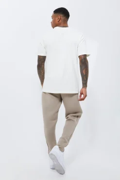 boohooMAN Slim Tapered Bonded Scuba Jogger | UK| Trousers|Joggers