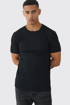 Slim Textured T-shirt | UK^boohooMAN Hot