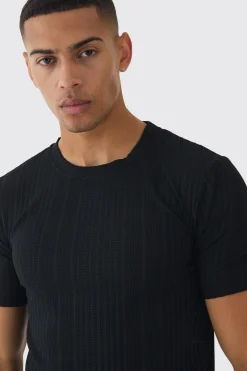Slim Textured T-shirt | UK^boohooMAN Hot