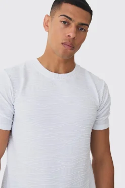 Slim Textured T-shirt | UK^boohooMAN Best
