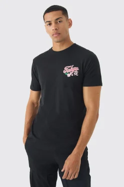 Slim Tokyo Puff Print Print T-Shirt | UK^boohooMAN Sale
