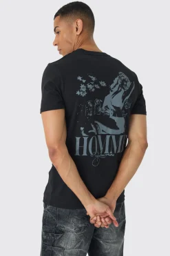 Slim Tonal Renaissance Print T-Shirt | UK^boohooMAN Discount