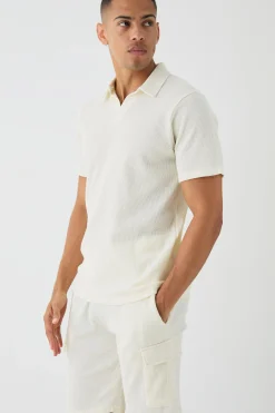 boohooMAN Slim Waffle Revere Polo And Cargo Shorts Set | UK| Shorts|Sets & Co-Ords