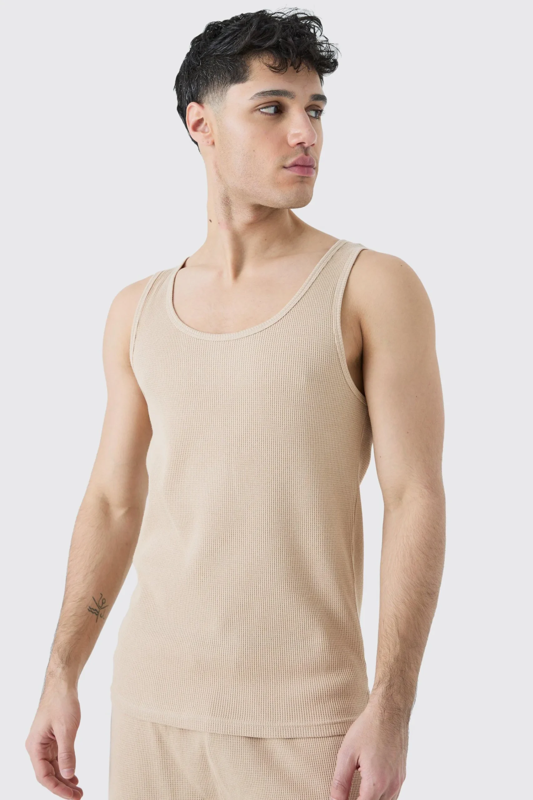 Slim Waffle Vest | UK^boohooMAN Hot