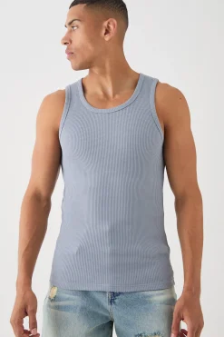 Slim Waffle Vest | UK^boohooMAN Outlet